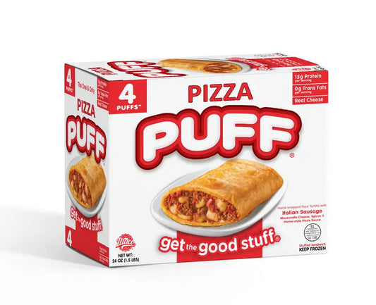 Pizza Puffs – 24 Count Retail Pack (contains microwave sleeves)