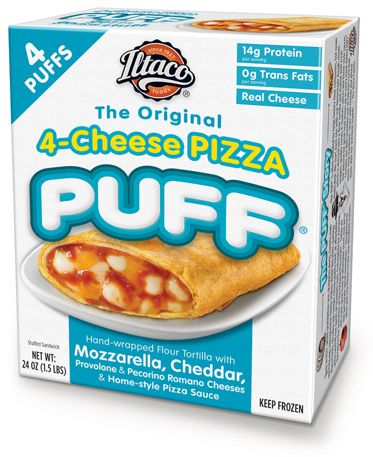 Pizza Puffs – 24 Count Retail Pack (contains microwave sleeves)