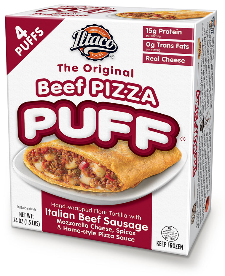 Pizza Puffs – 24 Count Retail Pack (contains microwave sleeves)