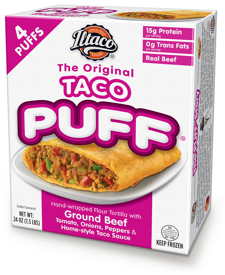 Pizza Puffs – 24 Count Retail Pack (contains microwave sleeves)