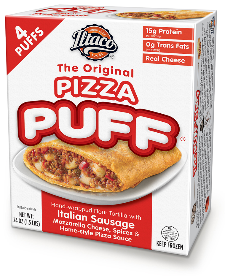 Pizza Puffs – 24 Count Retail Pack (contains microwave sleeves)